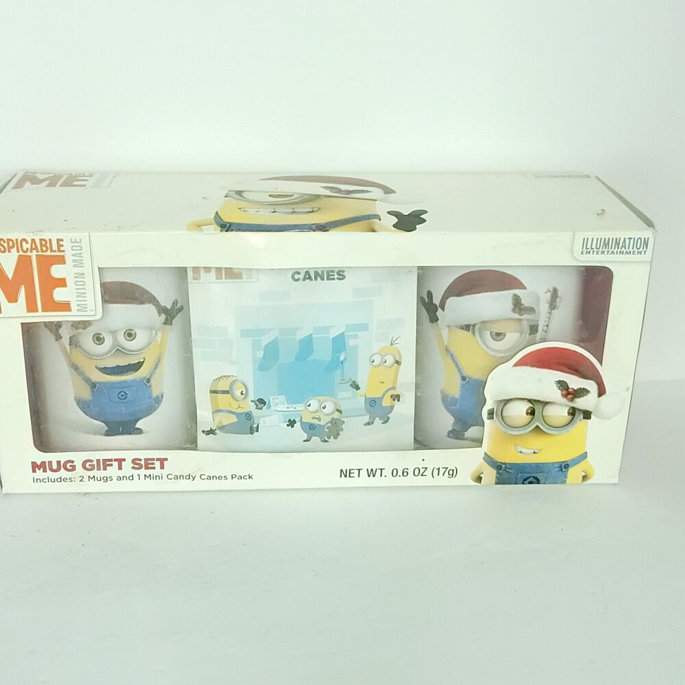 Despicable Me Mug Holiday Christmas Gift Set 2 Mugs Unopened Minion Fun NEW